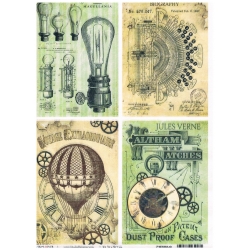 Papier ryżowy Ciao Bella A4 21*29,7cm CBR045  żarówki,balon,zegar
